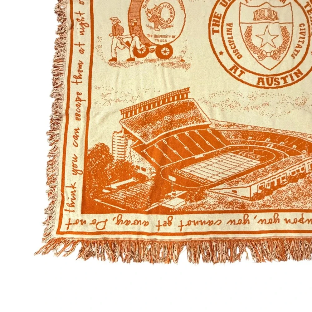 University of Texas Austin Longhorns Woven Tapestry Throw Blanket Burnt Orange